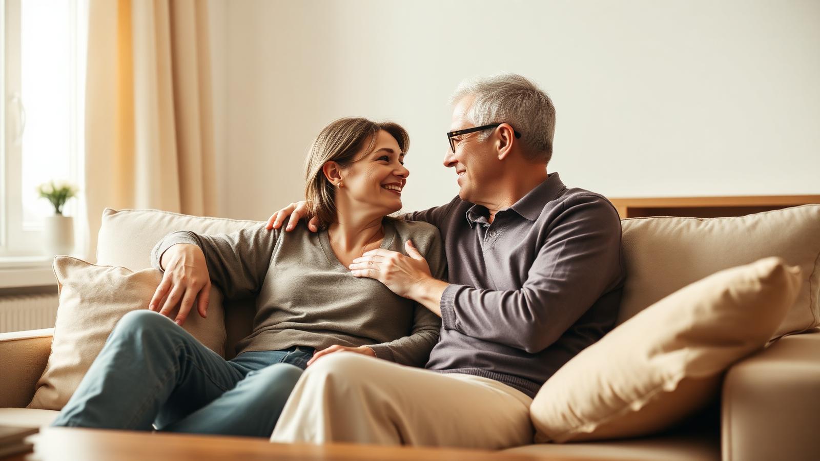 Married couple creating emotional safety through trust, communication, and emotional connection.