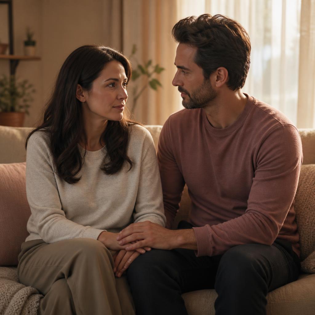 Married couple working through conflict and understanding repeated relationship patterns.